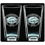 The Hobbit Golden Perch Premium Etched Pint Glass 2-Pack